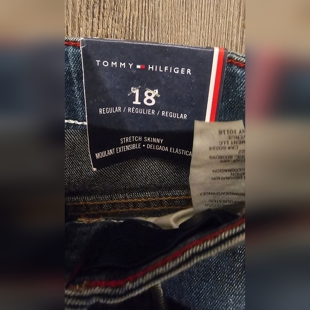 Tommy Hilfiger Boys Size 18 Blue Stretch Skinny Jeans - Picture 5 of 8